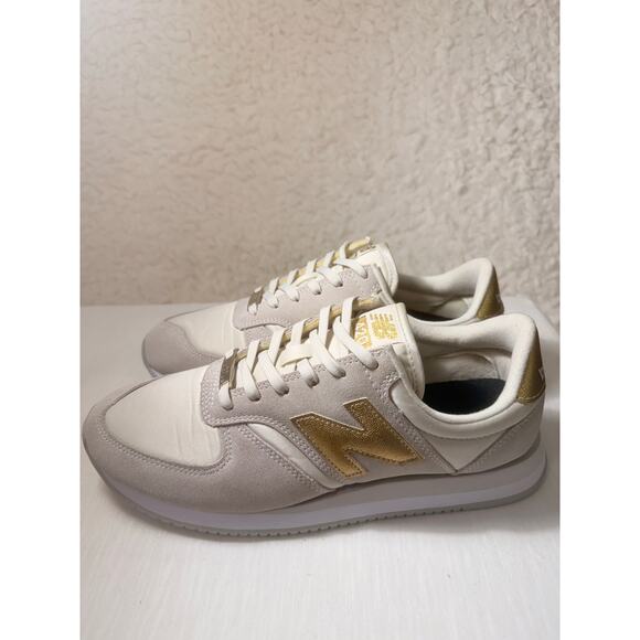 New Balance 420 Sneakers Womens Size 9 Suede and Canvas in Gold and Cream color - Picture 3 of 8